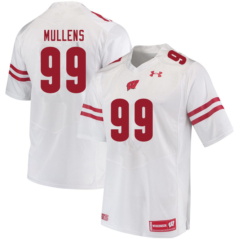 Wisconsin Badgers Men's #99 Isaiah Mullens NCAA Under Armour Authentic White College Stitched Football Jersey TW40M44PX